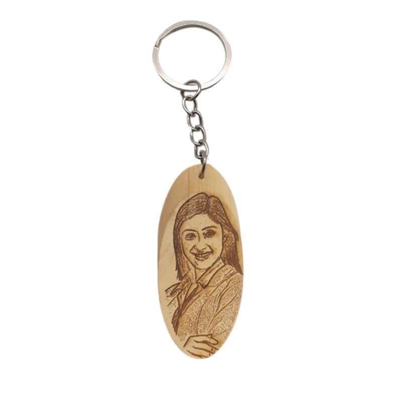 Wooden Personalized Photo Keychain