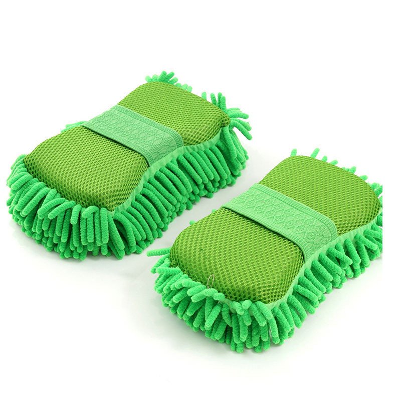 Conwey Car Washing Sponge With Microfiber Washer --- Pack of 2
