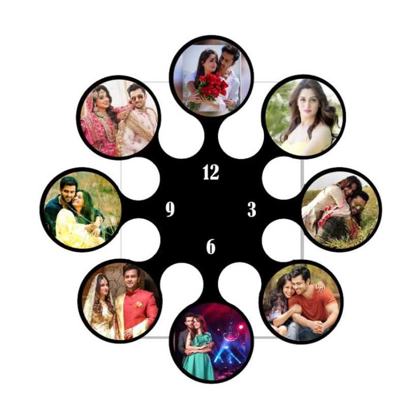 Personalized Photo Frames with clock – Design 8