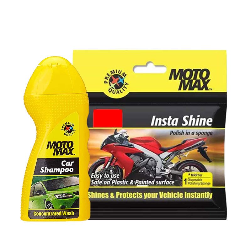 Motomax Car Shampoo 100ml and instant shine sponge