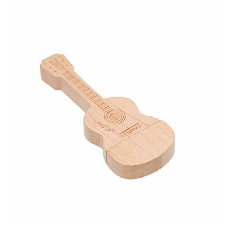 Wooden U Disk USB Flash Drive Portable U Disk Guitar Shaped Pen Drive Flash Memory Stick for PC Laptop Computer 32GB