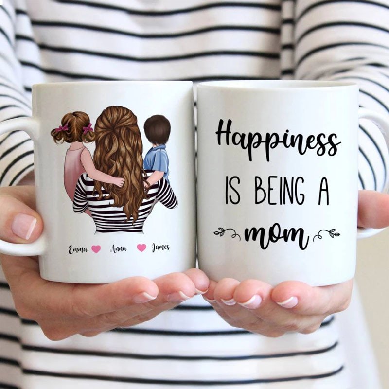 Topgud Exclusive Couple Mugs - Happiness is being a mom ( Set of 2 )