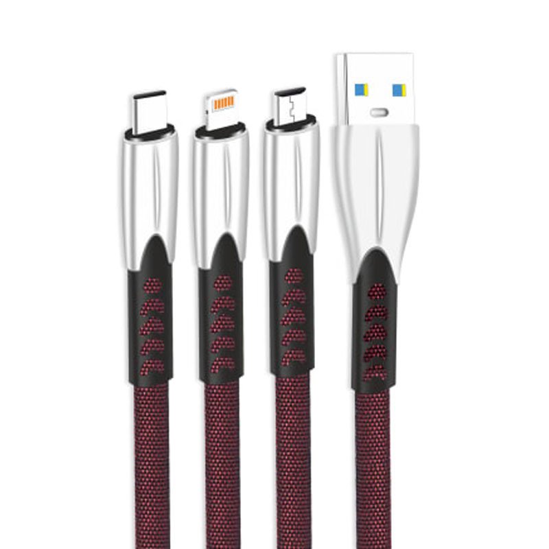 Foxin MAC07 3 in 1 Fabric Braided USB Cable