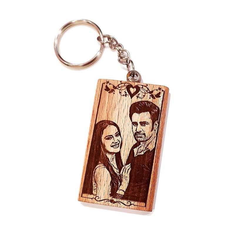 Wooden Personalized Photo Keychain