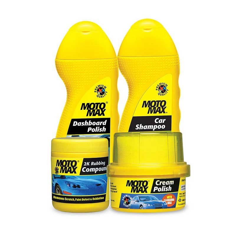 Motomax 2k Rubbing Compound 200 g, Car Shampoo 100 ml, Dashboard Polish 100 ml, Cream Polish 60 g